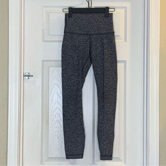 Lululemon Wunder Under Hi-Rise 7/8 Tight *25" Heathered Black Size 4 - Picture 1 of 8